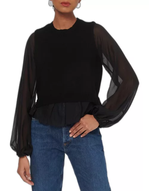 Meli Merino Wool Chiffon Combo Sweater