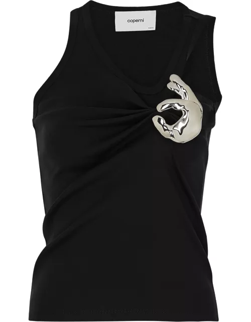 Coperni Emoji Embellished Cotton Tank Top - Black