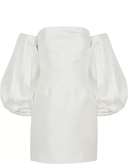 Solace London Bella Off-the-shoulder Faille Mini Dress - Cream