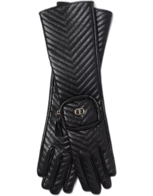 Twinset gloves in quilted synthetic leather