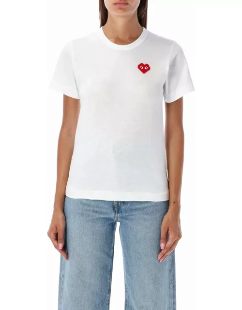 Comme des Garçons Play Pixel Red Heart T-shirt