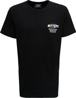 Enterprise Japan Black Cotton T-shirt With Logo Print