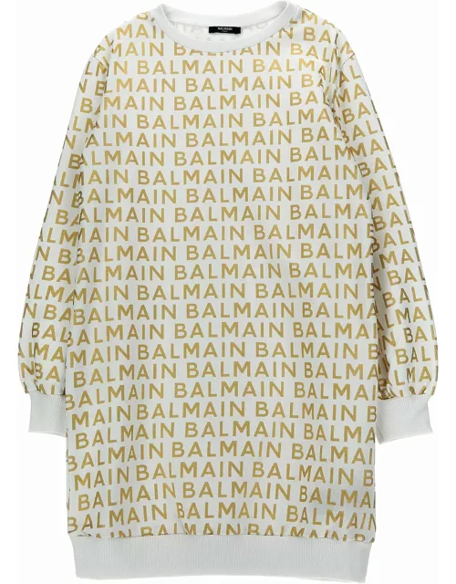 Balmain Logo Print Dres