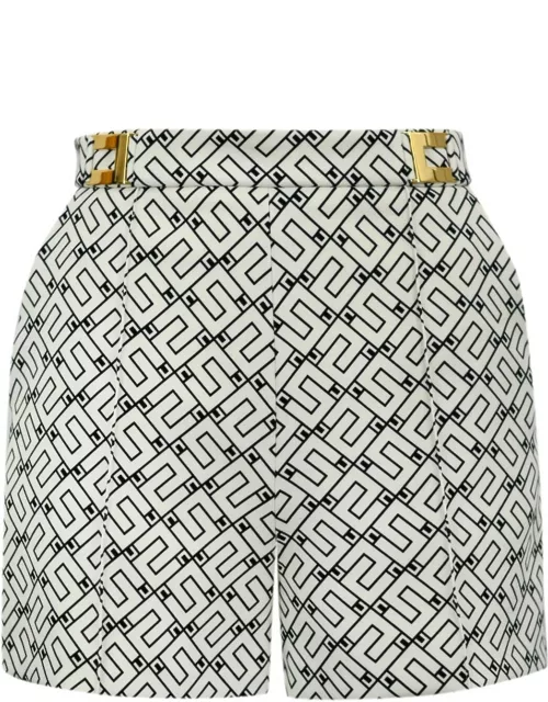 Elisabetta Franchi Shorts In Crepe With Logo Print