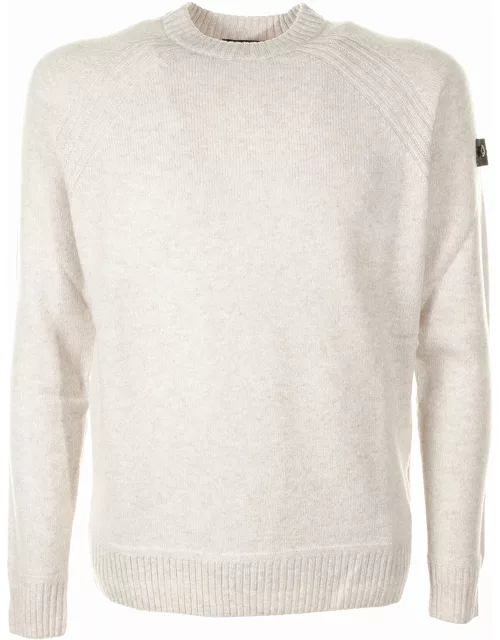 Peuterey White Crew-neck Sweater With Logo