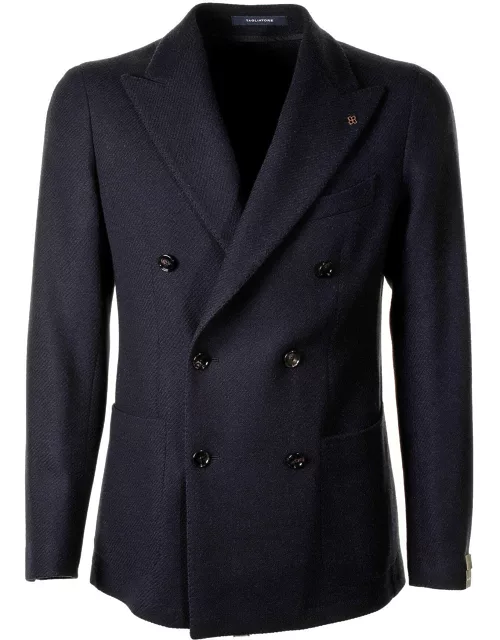 Tagliatore Navy Blue Double-breasted Jacket