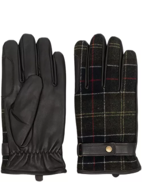Barbour Check-pattern Leather Glove
