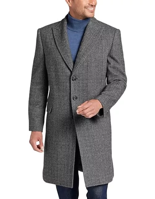 Joseph Abboud Big & Tall Men's Modern Fit Topcoat Charcoal Gray