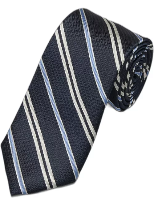 JoS. A. Bank Men's Traveler Collection Simple Stripe Tie, Black, One