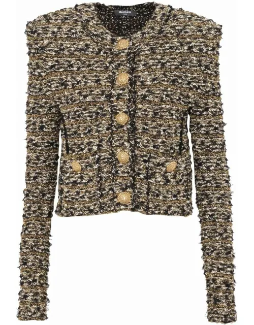 Gold tweed crop jacket