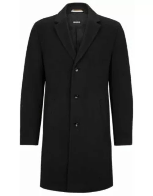 Wool-blend coat with full lining- Dark Blue Men's Formal Coat