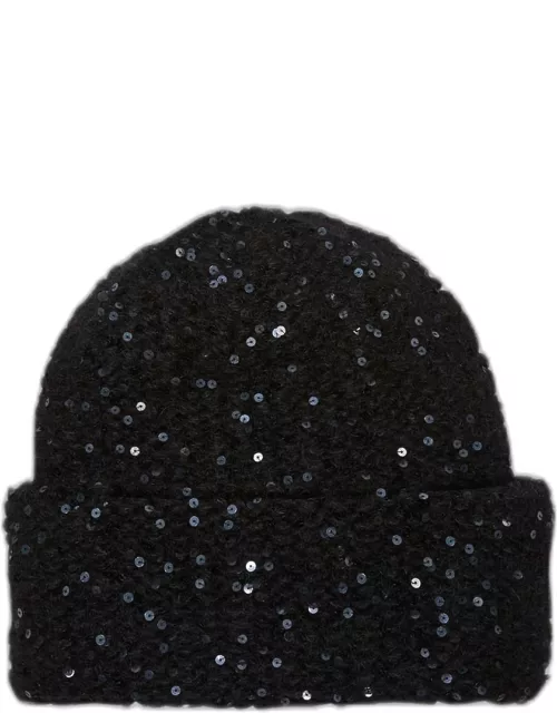 All-Over Sequin Knit Beanie