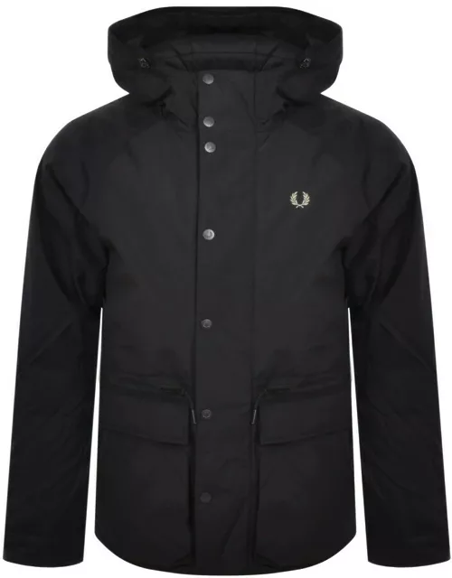 Fred Perry Padded Hooded Jacket Black