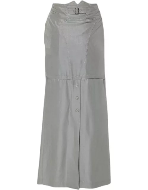Emporio Armani Grey Jacquard Maxi Skirt