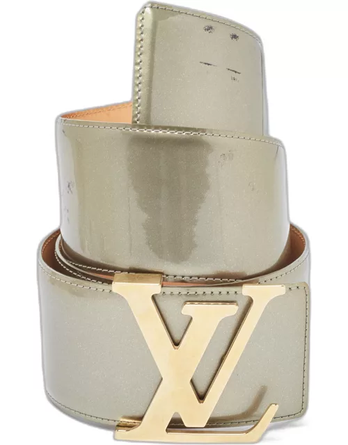 Louis Vuitton Green Vernis LV Initiales Belt 85C