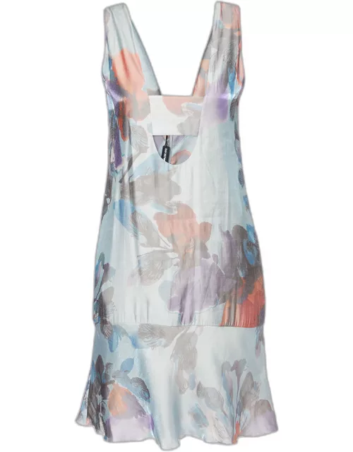 Emporio Armani Multicolor Printed Twill Sleeveless Mini Dress