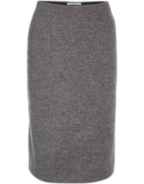 Bottega Veneta Grey Angora & Wool Knit Pencil Skirt