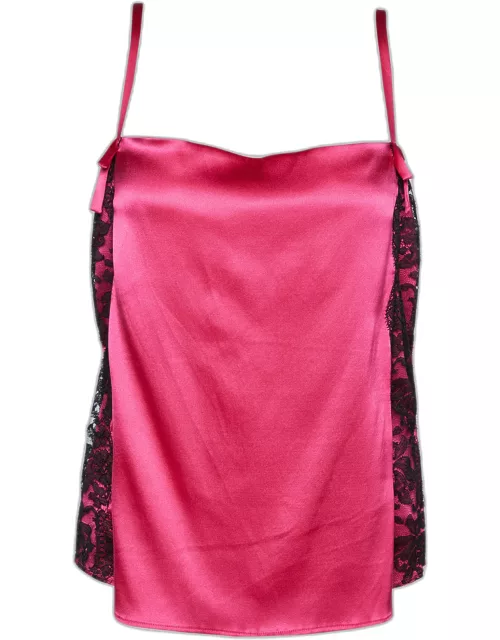D & G Fuschia Pink Silk Satin & Lace Camisole