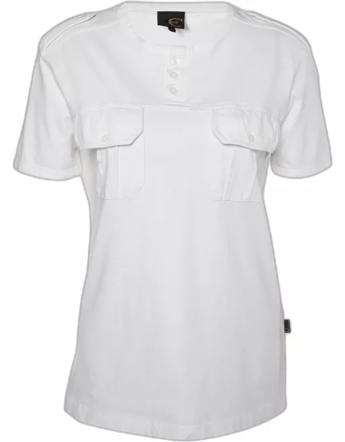 Just Cavalli White Cotton Knit Round Neck T-Shirt