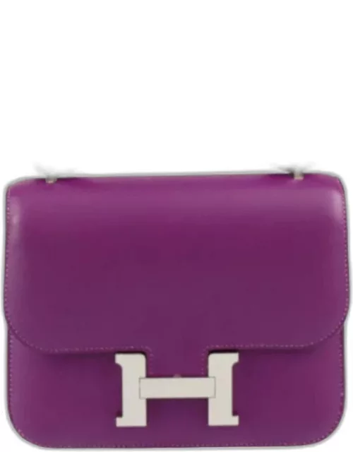 Hermes Constance 3 Mini Shoulder Bag 061677CKP9 Vaux Swift Anemone Silver Hardware