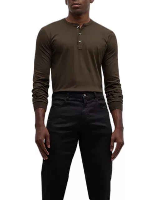 Men's Interlock Cotton Henley Shirt