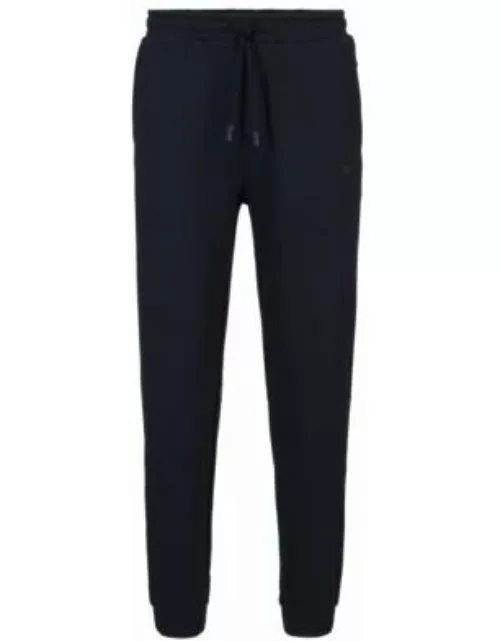 Cotton-piqu tracksuit bottoms with logo detail- Dark Blue Men's Jogging Pant
