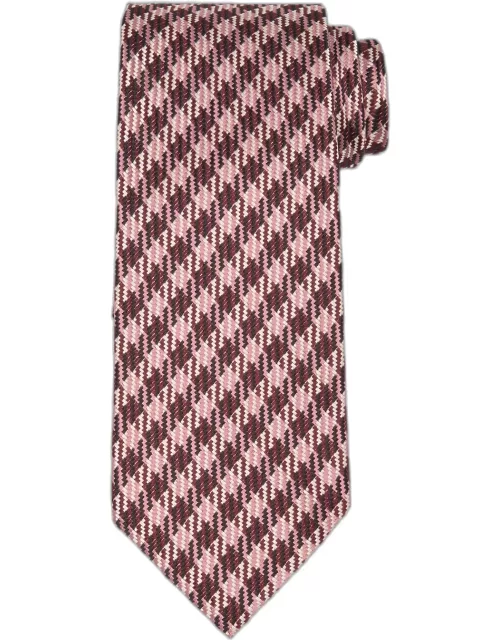 Men's Woven Check Silk Tie