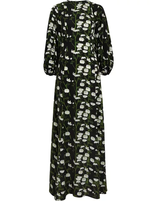 Bernadette Daisy Floral-print Silk Maxi Dress - Black