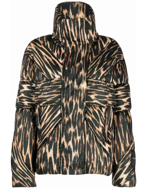 John Richmond Down Jacket With Contrasting Pattern