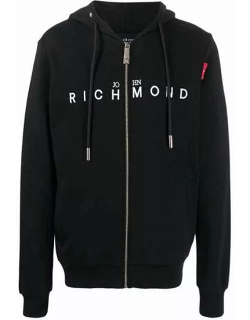 John Richmond Sweatshirt With Zip And Logo On The Front