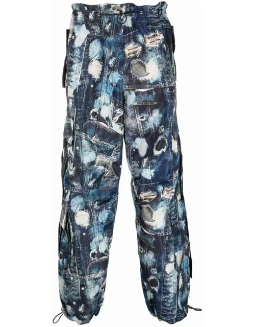 John Richmond Cargo Trousers With Iconic Pattern