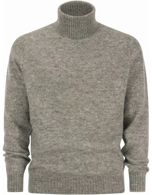 Brunello Cucinelli Turtleneck Sweater In Alpaca, Cotton And Woo