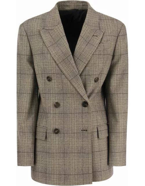 Brunello Cucinelli Wool And Cotton Blend Double-breasted Blazer