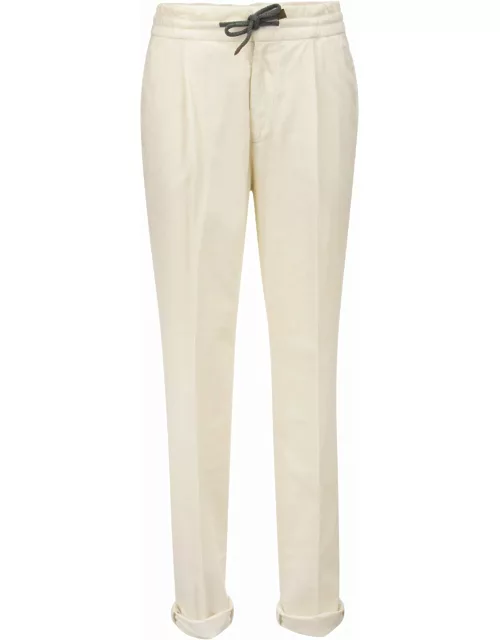 Brunello Cucinelli Velvet Trousers With Drawstring