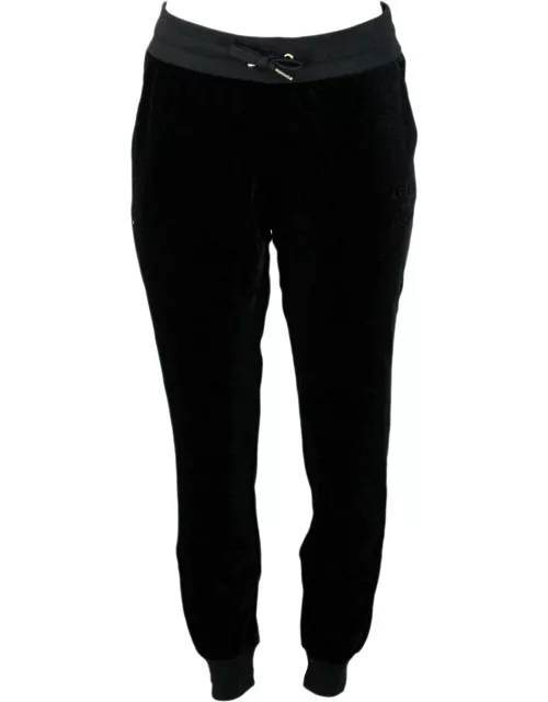 Armani Collezioni Stretch Jogging Trousers With Drawstring And Elastic Waistband Made Of Soft Chenille. Logo On The Leg