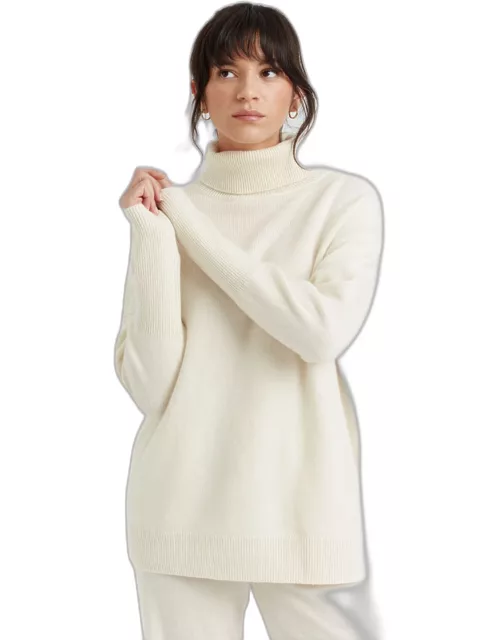 Cream Cashmere Rollneck Sweater