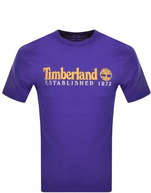 Timberland Logo T Shirt Blue