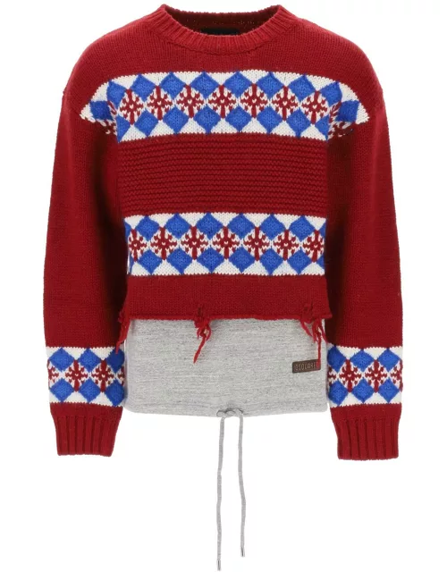 DSQUARED2 canadian hybrid sweater
