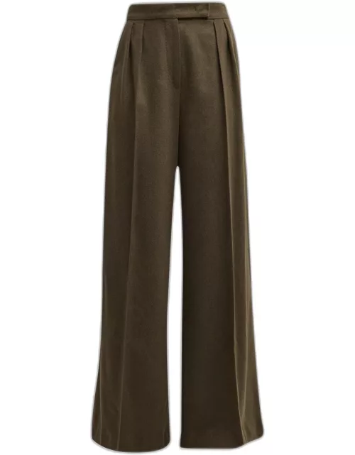 Werther Pleated Wool Trouser