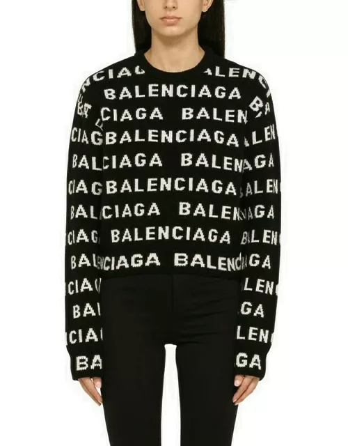 Black/white all-over logo sweater