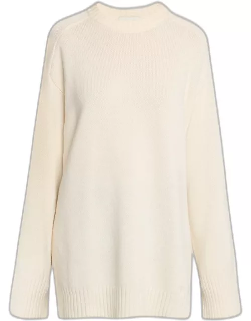 High-Low Wool Cashmere Sweater