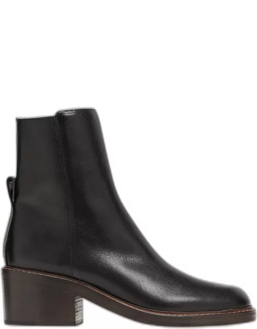 Leather Zip Ankle Boot