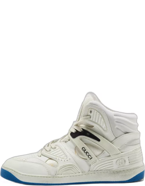 Gucci White Leather Basketball High Top Sneaker