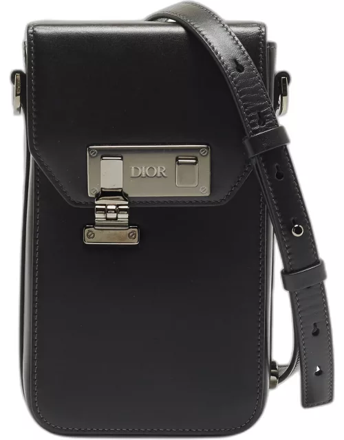 Dior Black Leather Vertical Pouch Bag