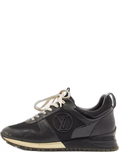 Louis Vuitton Black Leather and Mesh Run Away Sneaker