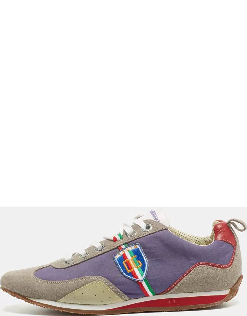 Dolce & Gabbana Multicolor Leather and Suede Low Top Sneaker