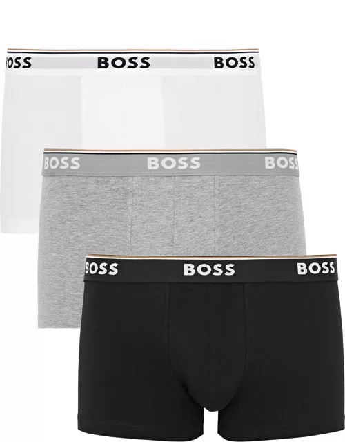 Boss Black Stretch-cotton Boxer Trunks - Set Of Three - Multicoloured