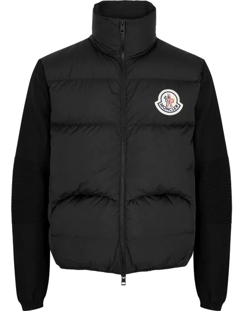 Moncler Quilted Shell And Ribbed-knit Jacket - Black