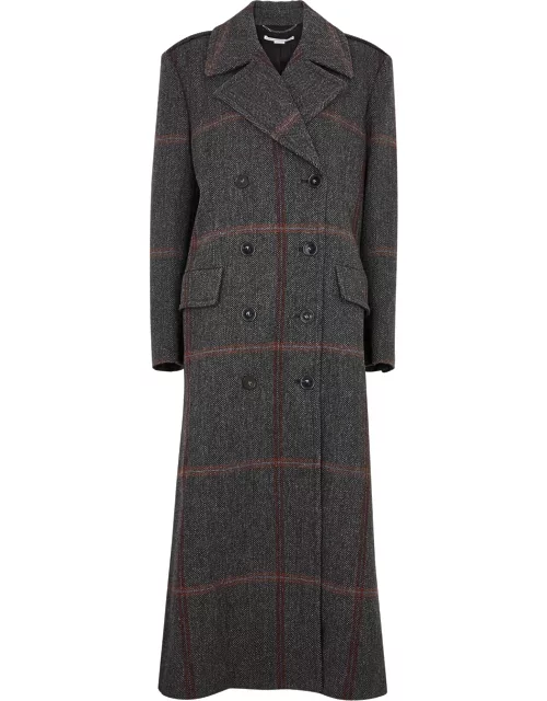 Stella McCartney Checked Double-breasted Wool-blend Coat - Grey