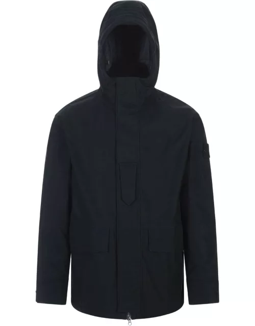 Stone Island Ghost Stretch Multi Layer Fusion Jacket In Navy Blue